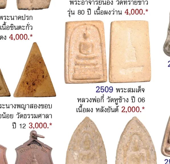 พระสมเด็จพิมพ์ฐาน 3 ชั้น หลังตรายาง เนื้อผง พระครูกิตตินนทคุณ(หลวงพ่อกี๋) วัดหูช้าง นนทบุรี ปี 2517 - 5