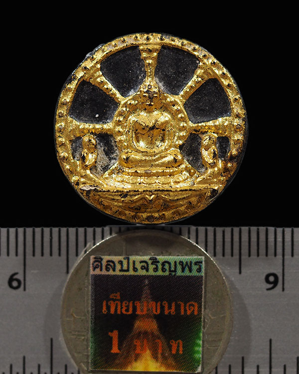 พระผงจันทร์ลอยพิมพ์พระโมคคัลลาน์-พระสารีบุตร เจ้าคุณวิเชียร วัดเครือวัลย์ จ.ชลบุรี ปี 2519   ลงรักปิ - 3