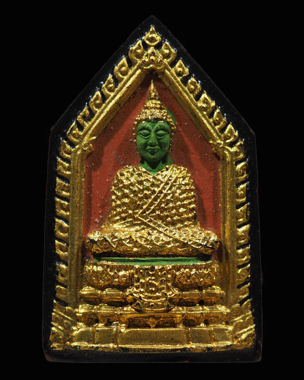 พระแก้วมรกรต ทรงเครื่องฤดูหนาว ลงรักปิดทอง หลังยันต์ดวงประสูติพระพุทธเจ้า หลวงพ่อเริ่ม วัดบางพระ จ.ช - 1
