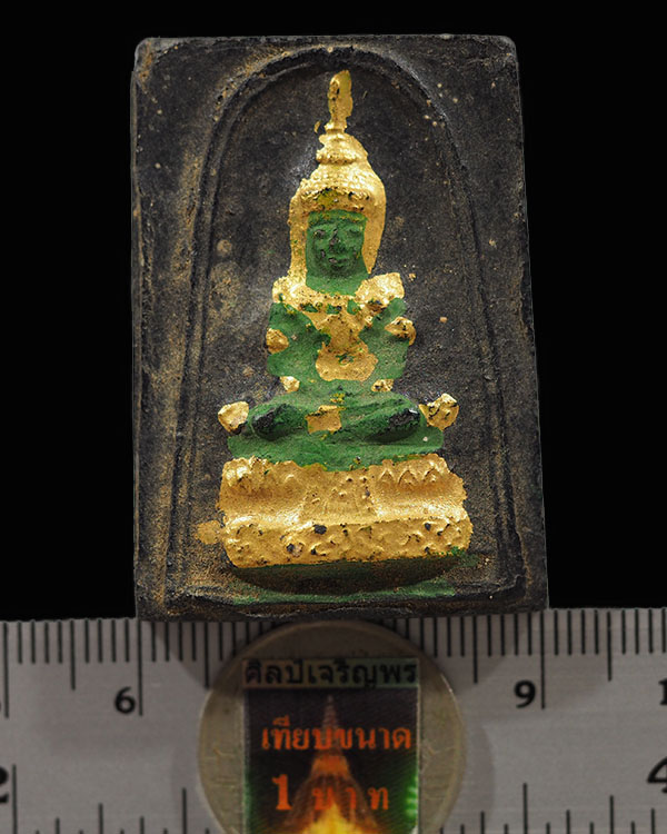 พระแก้วพิมพ์ใหญ่เนื้อผงลงรักปิดทอง หลังยันต์น้ำเต้า เจ้าคุณนรฯ ออกวัดศีลขันธารา จ.อ่างทอง ปี ๒๕๑๓ มว - 3