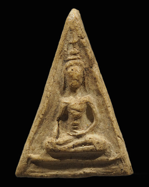 พระสมเด็จนางพญา พิมพ์เล็ก หลวงปู่เผือก วัดกิ่งแก้ว หลังยันต์สาริกา ปี2496 เนื้อผงพุทธคุณหลังย้นต์สาร - 1