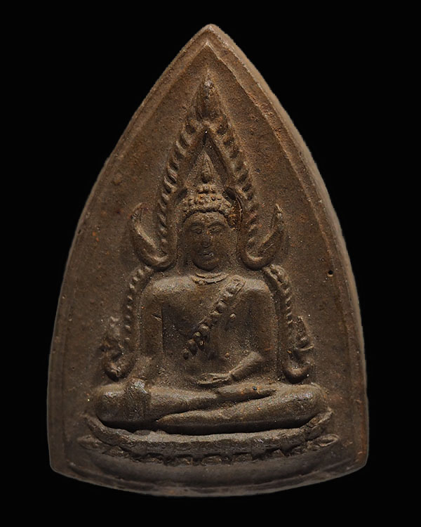 พระพุทธชินราช เนื้อดิน พิมพ์กลีบบัว หลวงพ่อพันธ์ วัดบางสะพาน พิษณุโลก สร้างราวๆปี 2512-2514 หายาก ปร - 1