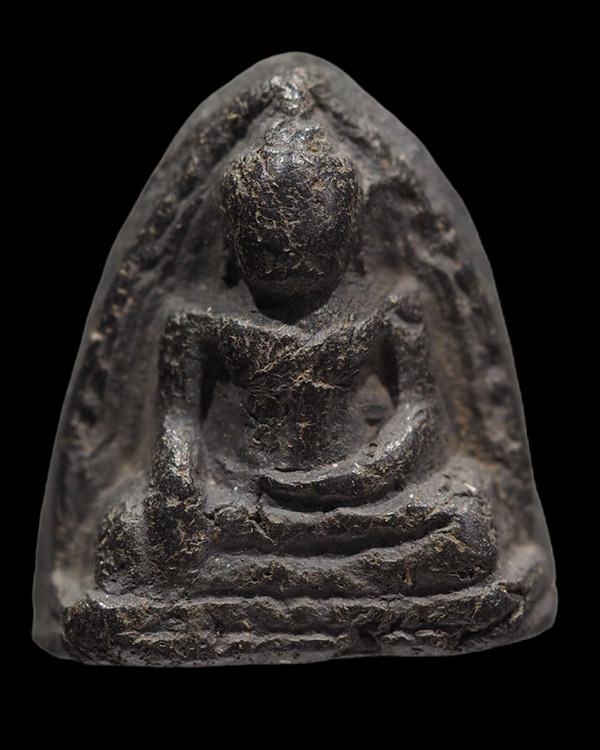 พระเนื้อดินแกลบผสมผงใบลาน  พิมพ์หลวงพ่อโต บางกระทิง  พระเก่าสภาพผ่านการใช้  ไม่ทราบที่ - 4