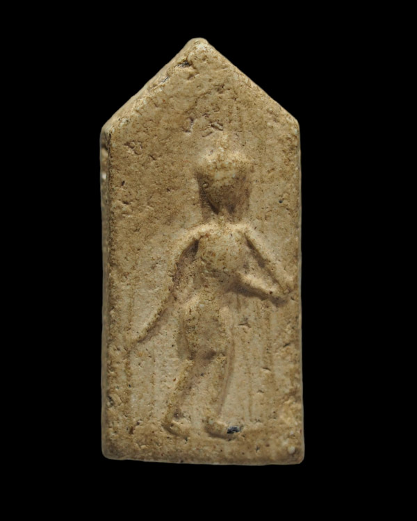 พระเนือผงพุทธคุณ พิมพ์พระลีลา ห้าเหลี่ยม  พิมพ์เล็ก พระเก่า  ไม่ทราบที่ - 1