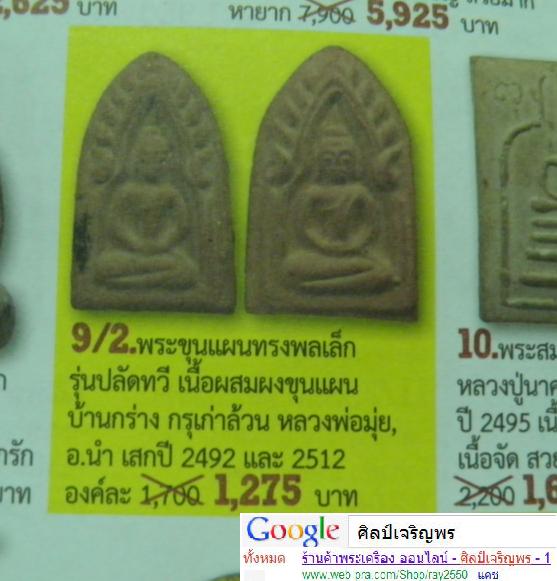 พระเนื้อดินพิมพ์ขุนแผน พิมพ์มารวิชัย หลวงพ่อปลัดทวี วัดบ้านกร่าง พ.ศ.2492 หลวงพ่อมุ่ย, อ.นำ ,หลวงพ่อ - 5