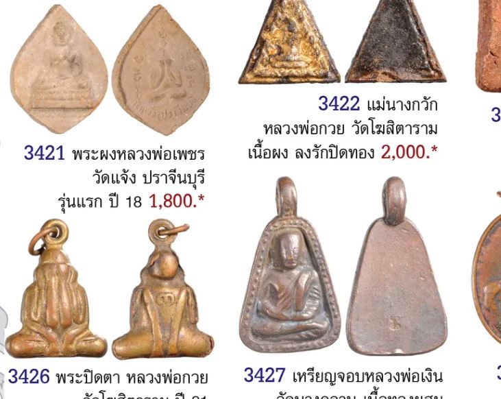 พระผงปิดทอง  หลวงพ่อเพชร วัดแจ้ง อำเภอเมือง จังหวัดปราจีนบุรี  ด้านหลังพระปิดตา (นิยม)  สภาพสวยเดิม - 5
