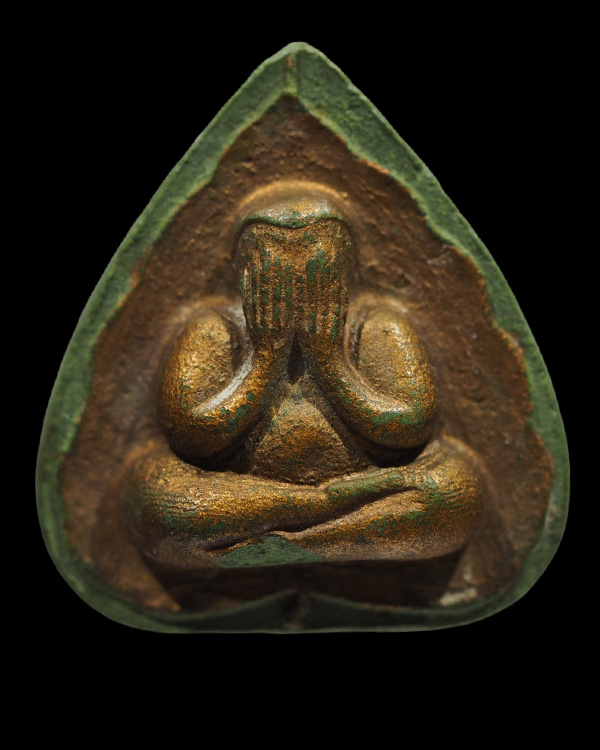 พระปิดตาพิมพ์ใบโพธิ์ พิมพ์ใหญ่ หลวงปู่ฉิ่ง วัดบางพระ ปี2506 จ.ชลบุรี เนื้อผงวัดป่า วัดอ่างศิลา หลวงป - 1
