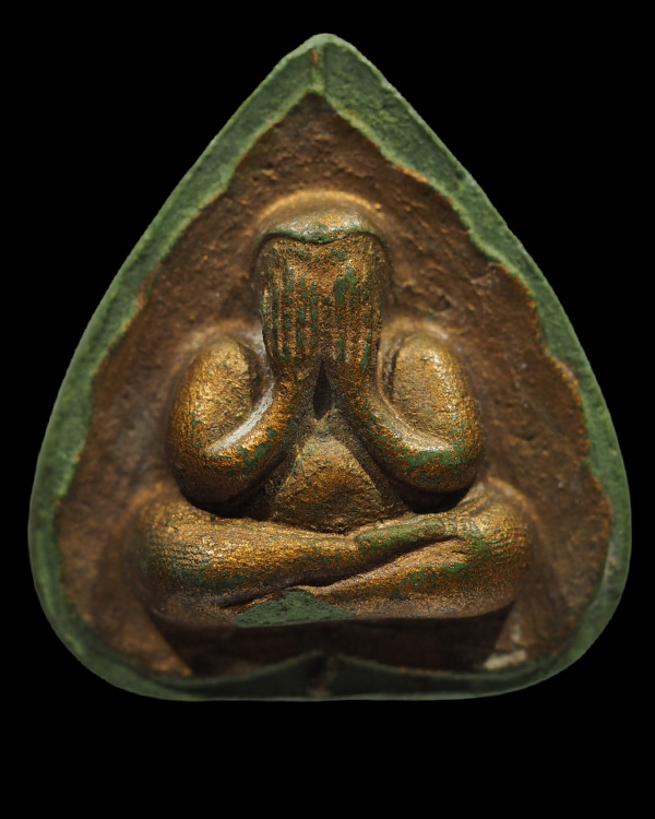 พระปิดตาพิมพ์ใบโพธิ์ พิมพ์ใหญ่ หลวงปู่ฉิ่ง วัดบางพระ ปี2506 จ.ชลบุรี เนื้อผงวัดป่า วัดอ่างศิลา หลวงป - 4