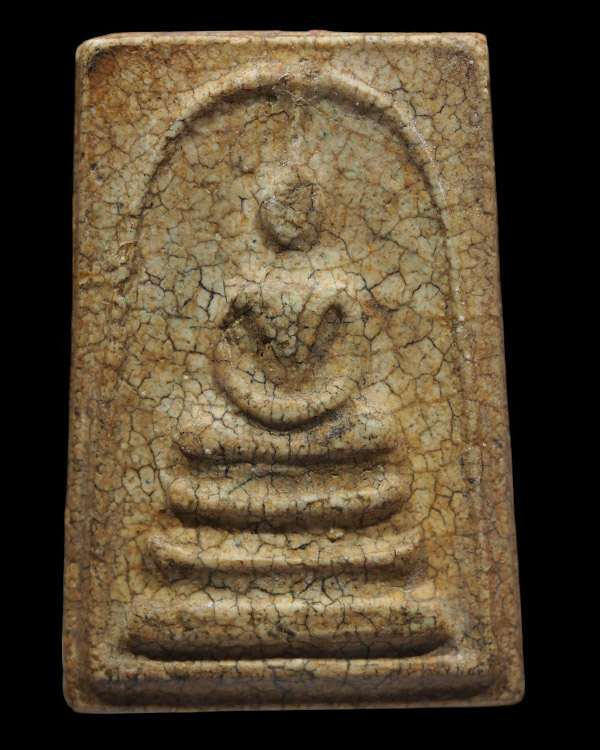 พระสมเด็จเก่าเนื้อแตกลายงา ฐาน 3 ชั้น ไม่ทราบที่ พระเก่าอยู่ในกรอบ เห็นเนื้อแบบนี้มีลุ้น  เช่ามาแล้ว - 2