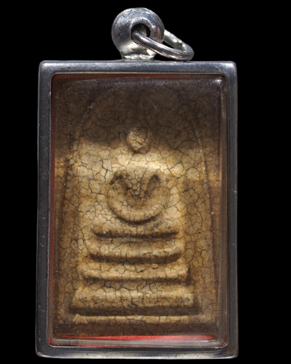 พระสมเด็จเก่าเนื้อแตกลายงา ฐาน 3 ชั้น ไม่ทราบที่ พระเก่าอยู่ในกรอบ เห็นเนื้อแบบนี้มีลุ้น  เช่ามาแล้ว - 5