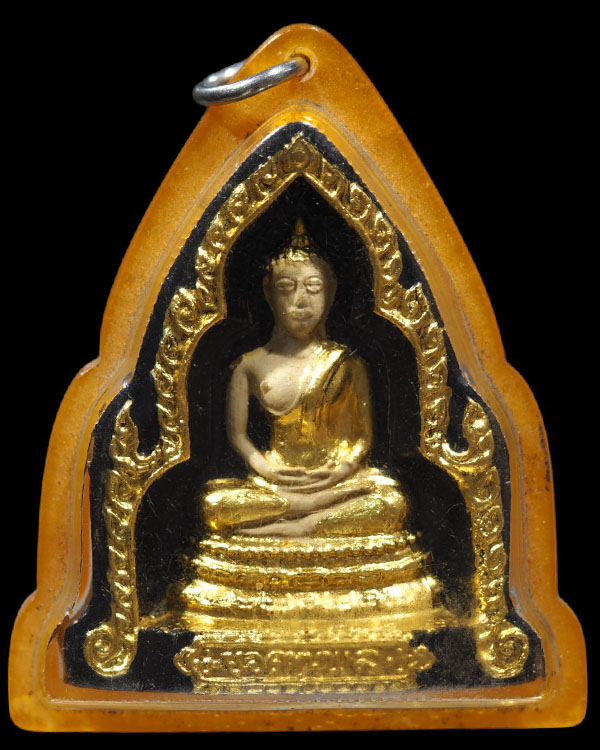 พระพิมพ์ยอดขุนพลซุ้มเรือนแก้ว หลังยันต์ เจ้าคุณวิเชียร วัดเครือวัลย์ ชลบุรี ปี 2515 ลงรักทอง  รุ่นสร - 2