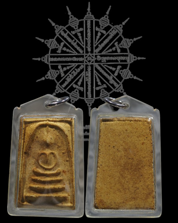 พระสมเด็จพิมพ์ฐาน 3 ชั้น เลี่ยมเก่า พระบ้าน ไม่ทราบที่ - 1