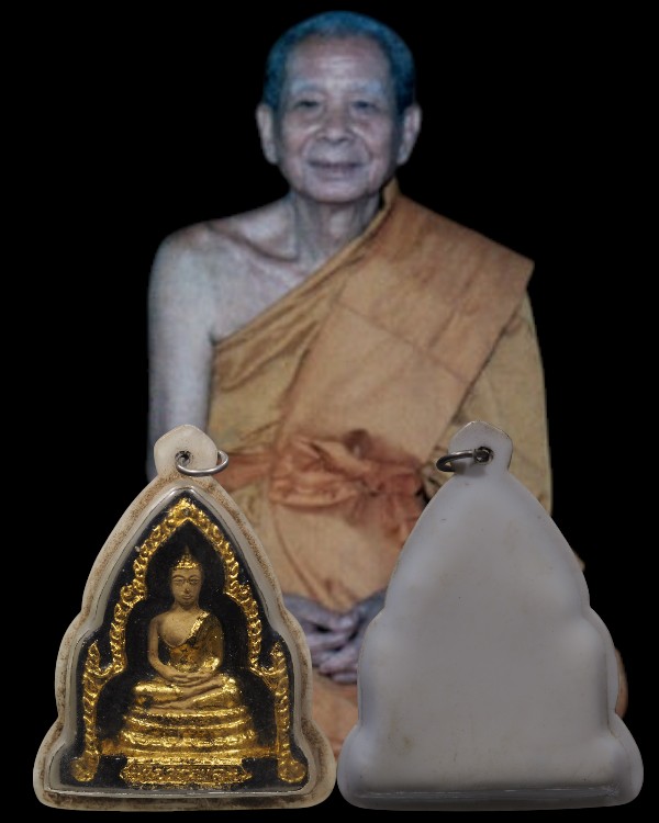 พระพิมพ์ยอดขุนพลซุ้มเรือนแก้ว หลังยันต์ เจ้าคุณวิเชียร วัดเครือวัลย์ ชลบุรี ปี 2519 ลงรักทอง รุ่นสร้ - 1
