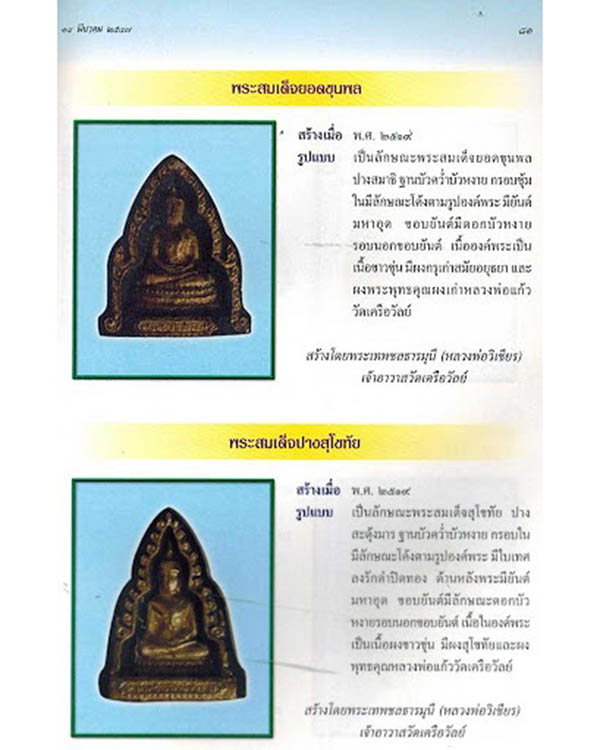 พระพิมพ์ยอดขุนพลซุ้มเรือนแก้ว หลังยันต์ เจ้าคุณวิเชียร วัดเครือวัลย์ ชลบุรี ปี 2519 ลงรักทอง รุ่นสร้ - 5