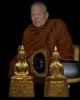 พระกริ่งฟ้าแลบแก้วสารพัดนึก เนื้อทองทิพย์ หลวงปู่แสง ญาณวโร  "รุ่นฟ้าแลบ" ใต้ฐานอุดผง และลูกแก้วสารพ