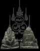 พระพิฆเนศ เนื้อหินแกะ สีเขียว  เก่ามีอายุ ไม่ทราบที่