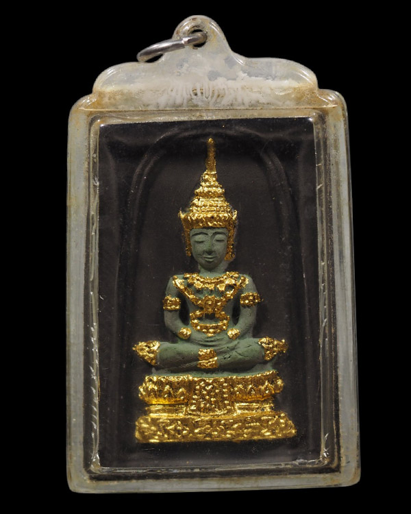 **รหัส ศ.ร.๑๔๐๕๑ พระแก้วมรกตพิมพ์ใหญ่(พิมพ์หายาก) ลงรักปิดทอง หลังยันต์ดวงประสูติพระพุทธเจ้า หลวงพ่อ - 2