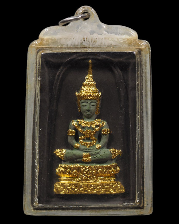 **รหัส ศ.ร.๑๔๐๕๑ พระแก้วมรกตพิมพ์ใหญ่(พิมพ์หายาก) ลงรักปิดทอง หลังยันต์ดวงประสูติพระพุทธเจ้า หลวงพ่อ - 5
