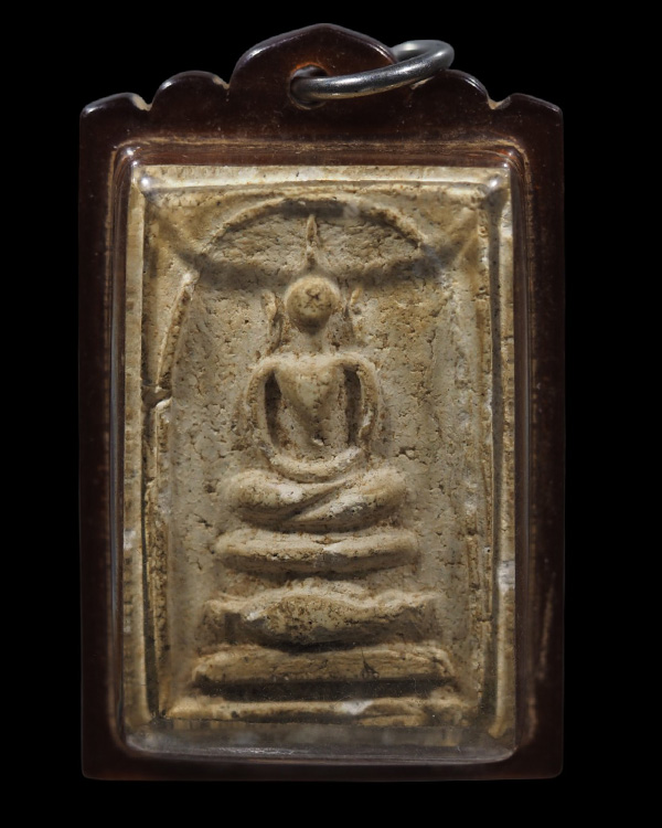 พระสมเด็จพิมพ์ใหญ่หูบานศรี พิมพ์โบราณ พระเก่าเนื้อจัดผงเก่า เลี่ยมโบราณ  ไม่ทราบวัด แต่น่าจะเป็นพระส - 2