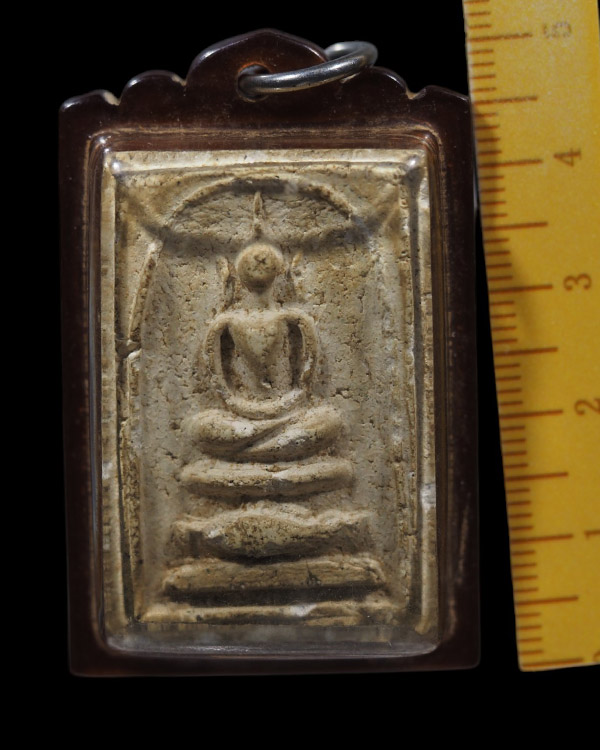 พระสมเด็จพิมพ์ใหญ่หูบานศรี พิมพ์โบราณ พระเก่าเนื้อจัดผงเก่า เลี่ยมโบราณ  ไม่ทราบวัด แต่น่าจะเป็นพระส - 4