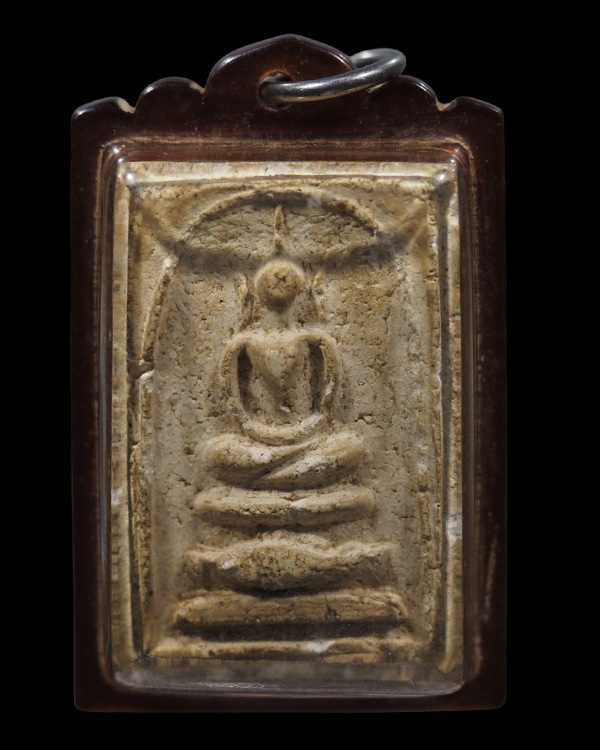 พระสมเด็จพิมพ์ใหญ่หูบานศรี พิมพ์โบราณ พระเก่าเนื้อจัดผงเก่า เลี่ยมโบราณ  ไม่ทราบวัด แต่น่าจะเป็นพระส - 5