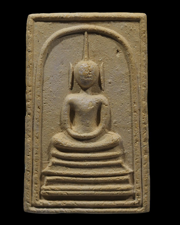 สมเด็จอรหัง พิมพ์ฐานแซม ด้านหลังมีลายเซ็น โรยเส้นพระเกศา ปี 2519 สมเด็จพระญาณสังวร วัดบวรนิเวศวิหาร - 2