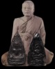 พระพุทธชินราช เนื้อใบลาน หลังยันต์ ยุคต้น หลวงพ่อเงิน วัดดอนยายหอม จ.นครปฐม ปี ๒๔๙๐  สภาพผ่านการแขวน