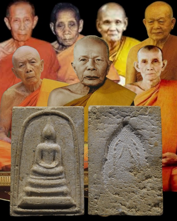 พระสมเด็จพิมพ์ใหญ่ ร.9 วัดมหาธาตุ ปี2508 จ.เพชรบุรี ปลุกเสกพิธิเล็กสุดยอดมวลสาร ลพ.แดง,ลพ.ทบ,ลพ.เงิน - 1