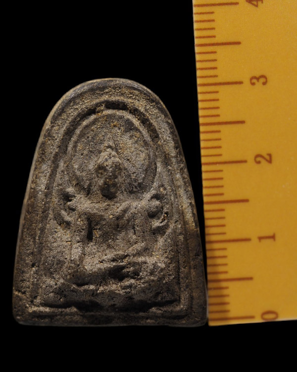 พระเนื้อว่านพิมพ์กลีบบัว หลวงพ่อเหลือ วัดสร้อยทอง เนื้อว่านผสมผงพุทธคุณ สร้างแจกช่วงสงครามอินโดจีน โ - 4