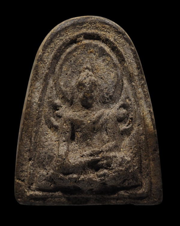 พระเนื้อว่านพิมพ์กลีบบัว หลวงพ่อเหลือ วัดสร้อยทอง เนื้อว่านผสมผงพุทธคุณ สร้างแจกช่วงสงครามอินโดจีน โ - 5