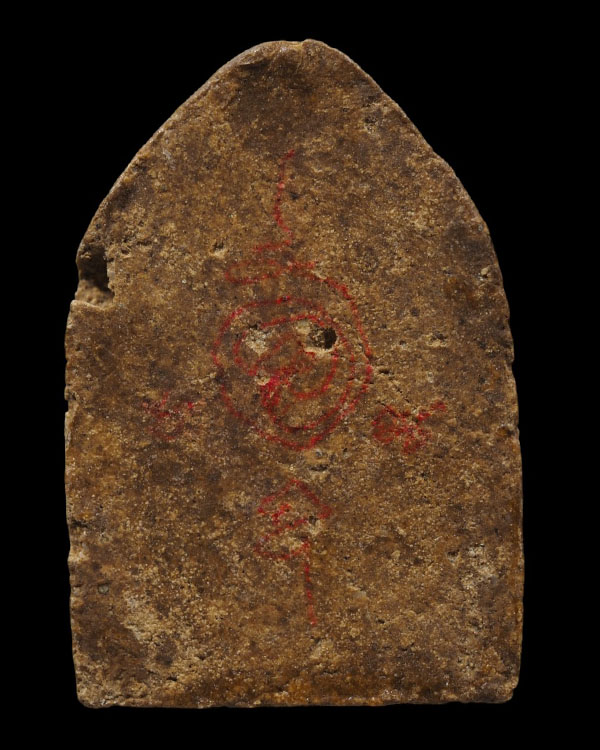 พระขุนแผนพิมพ์ซุ้มเรือนแก้ว เนื้อผงว่าน หลังจารยันต์  พระเก่า พระบ้าน ไม่ทราบที่ - 3