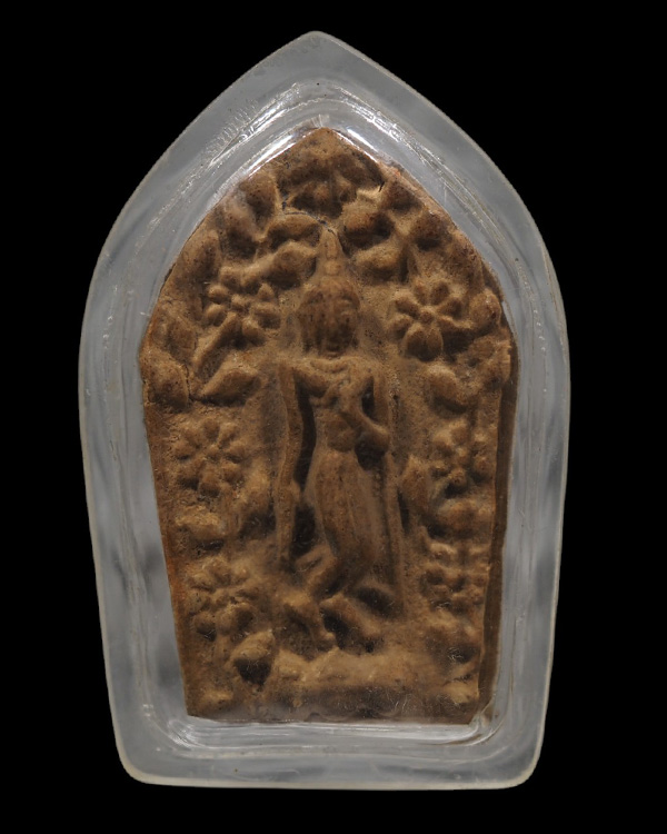 พระลีลาซุ้มดอกไม้ กรุลานดอกไม้ จ. สุโขทัย เนื้อดินละเอียด  สภาพสวย หายาก - 5