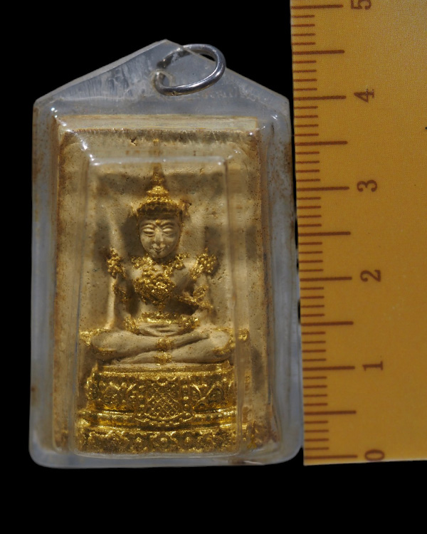 พระพุทธมหามณีรัตนปฏิมากร (พระแก้วมรกต) หลวงพ่อนอ วัดกลาง ท่าเรือ จ.อยุธยา ปี2514 เนือผงปิดทองเดิม - 4