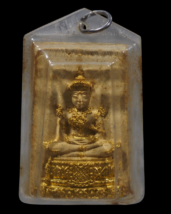 พระพุทธมหามณีรัตนปฏิมากร (พระแก้วมรกต) หลวงพ่อนอ วัดกลาง ท่าเรือ จ.อยุธยา ปี2514 เนือผงปิดทองเดิม - 5