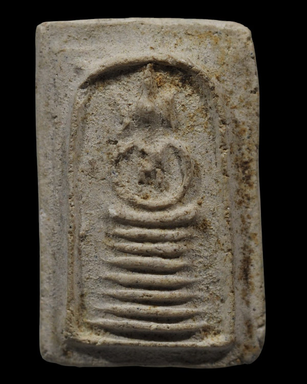 พระสมเด็จ 7 ชั้นอกร่องหูบายศรี เนื้อผง หลวงปู่เผือก พิมพ์ หลังยันต์ ออกวัดสลุด สร้างปี 249..กว่าๆ มว - 2