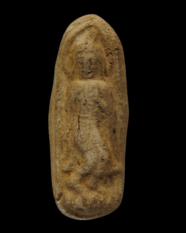 พระผงพิมพ์พระลีลา ใบมะขาม(หายาก) สร้างโดย สมเด็จพุฒาจารย์อาจ อาสโภ วัดมหาธาตุ กรุงเทพ เนื้อผงเก่า ยุ - 2