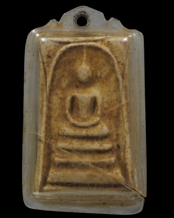 พระสมเด็จพิมพ์ฐาน 3 ชั้น เนื้อผงเก่าสภาพใช้  เจ้าของเดิมเลี่ยมใช้จนกรอบร้าว  ไม่ทราบที่ - 2