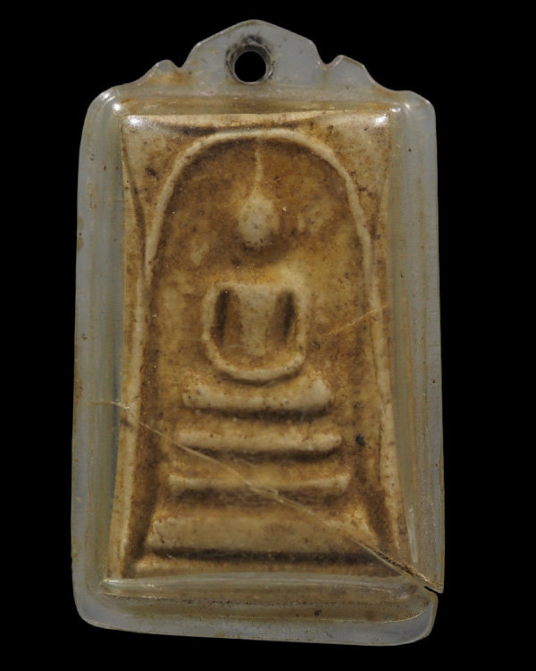 พระสมเด็จพิมพ์ฐาน 3 ชั้น เนื้อผงเก่าสภาพใช้  เจ้าของเดิมเลี่ยมใช้จนกรอบร้าว  ไม่ทราบที่ - 5