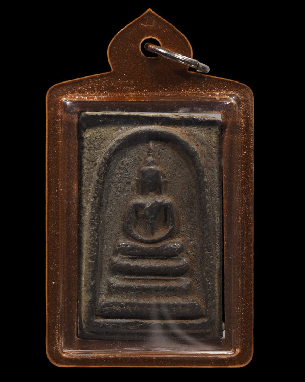 พระสมเด็จหล่อโบราณ เนื้อโลหะผสม  เก่าจัด เจ้าของเดิมเคยเลี่่ยมแขวนไว้  เก่าสวย ไมทราบที่ - 2