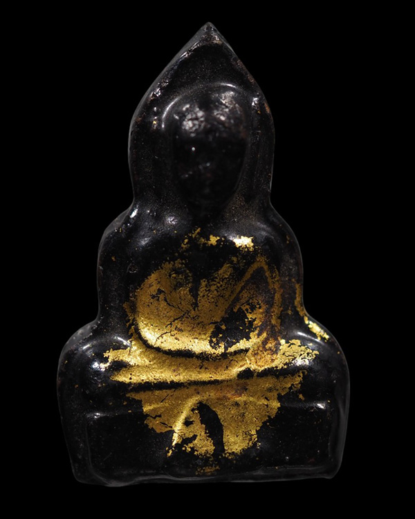 พระเนื้อดินพิมพ์หลวงพ่อเณร ลงรักปิดทอง(หายาก) หลวงตาจวน ฐิติโก วัดไก่เตี้ย อ.ศรีประจันต์ สุพรรณบุรี - 2