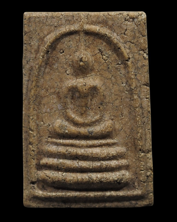 สมเด็จเกศทะลุซุ้ม หลวงพ่อพูลทรัพย์ วัดอ่างศิลา ชลบุรี หลังยันต์ตะบองไขว้  เนื้อแตกลายงา  รุ่นนี้นิยม - 2