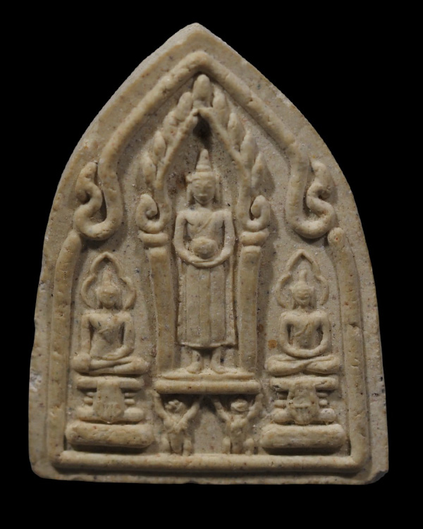 พระสามเนื้อผงหลังยันต์เต่าเรือน หลวงปู่หลิว วัดไร่แตงทอง จ.นครปฐม หลวงปู่หลิว ปณฺณโก มีนามเดิมว่า หล - 5