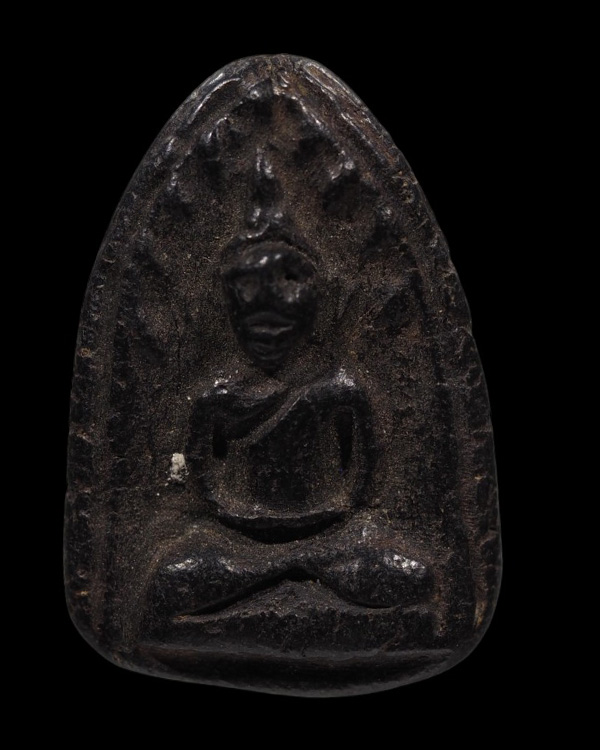 พระพิมพ์กลีบบัว สมาธิ ฉายแสง เนื้อผงคลุกรัก พระเก่า ไม่ทราบที่ - 2