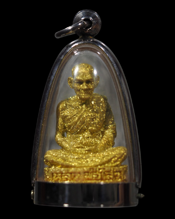 รูปหล่อเนื้อทองระฆัง(นิยม) พระครูสถิตโชติคุณ(หลวงพ่อไสว ฐิตวณฺโณ) วัดปรีดาราม (ยายส้ม) ต.คลองจินดา อ - 2