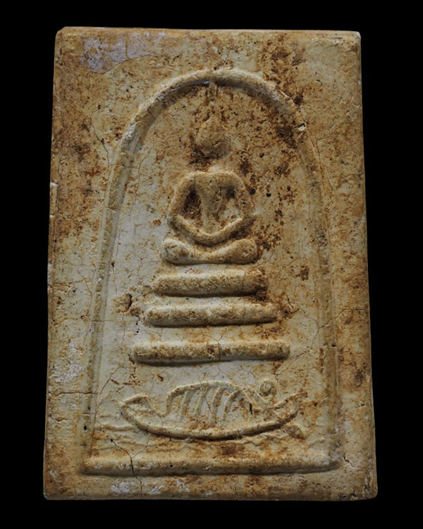 พระสมเด็จแจวเรือจ้าง หลวงพ่อจ้อย รุ่นแรก ปี 2506 เนื้อผง วัดเขาสุวรรณประดิษฐ์ จ.สุราษฏร์ธานี พิมพ์เล - 2