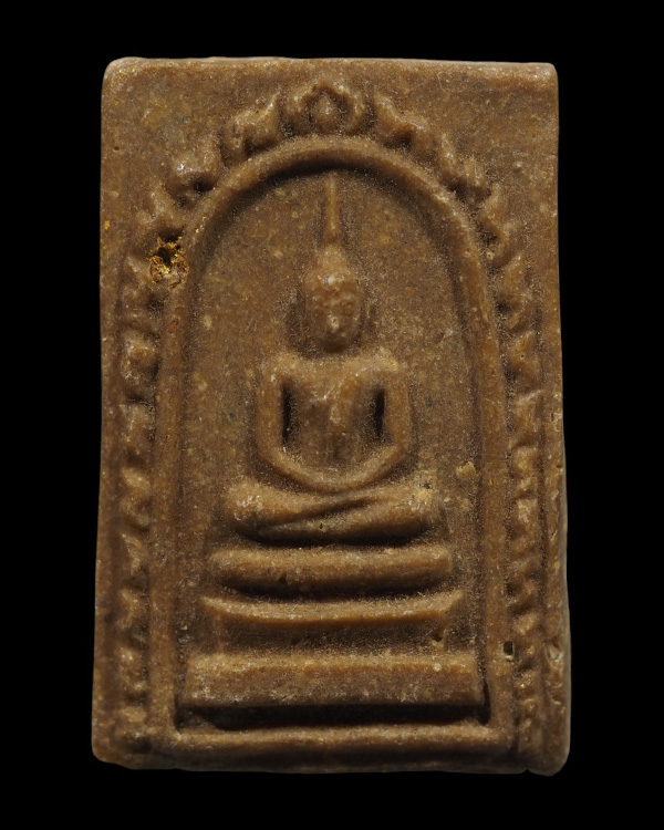 พระสมเด็จพิพม์ประทับซุ้ม หลังรูปเหมือน เนื้อผงน้ำมัน หลวงพ่อแพ วัดพิกุลทอง จ.สิงห์บุรี ยุคแรก องค์นี - 2