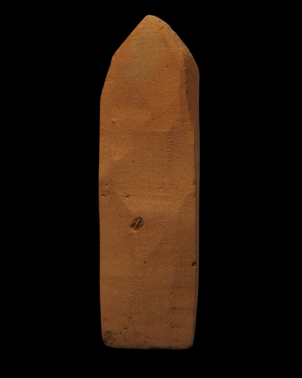 พระร่วงยืนประทานพร พิมพ์ใหญ่ เนื้อดิน ไม่ทราบที่ พิมพ์สวยงาม เจ้าของเดิมเคยใส่ตลับแสตนเลสไว้ตามรู - 3