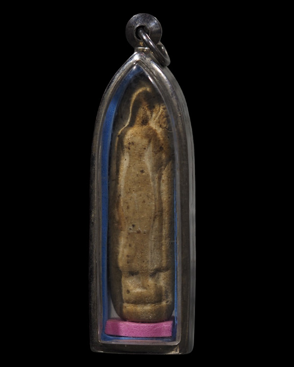 พระลีลาเม็ดขนุน พิมพ์ประทานพร เนื้อผง พระเก่า เนื้อจัด พิมพ์โบราณ  ไม่ทราบที่  เนื้อหาเก่าเจ้าของเดิ - 5