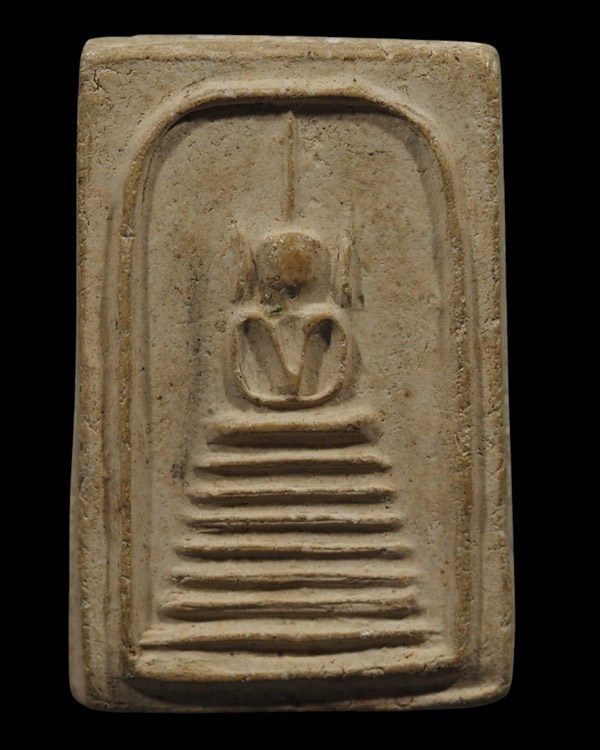 พระสมเด็จพิมพ์ 7 ชั้นอกร่องหูบายศรี  เนื้อผง  หลวงพ่อโชติ วัดตะโน กรุงเทพฯ  องค์นี้สร้างยุคปลาย มีลง - 2