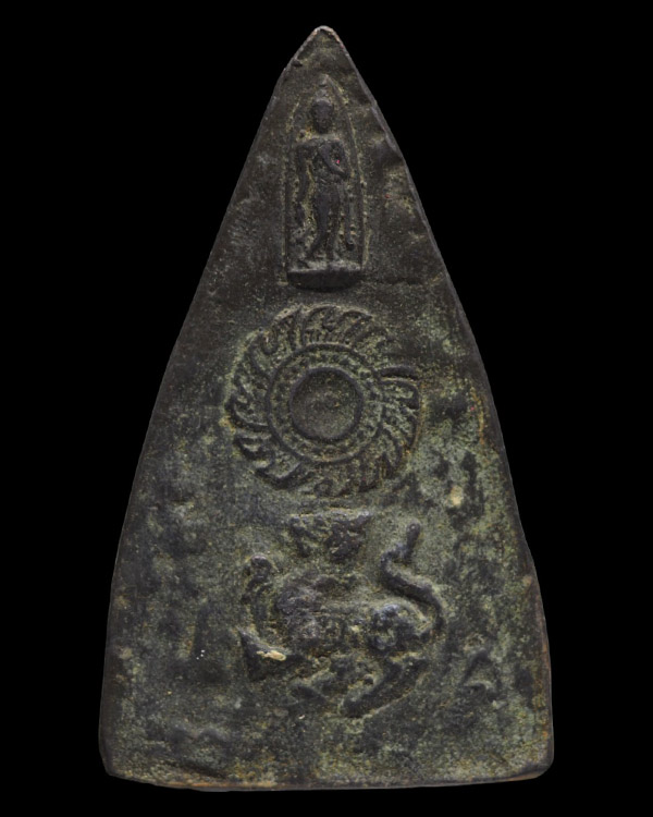 พระหล่อเนื้อชินอุทุมพร (ชินเขียว) หลวงพ่อแก้ว วัดหัวนา ปี 2475 จ.เพชรบุรี สภาพสวย เจ้าของเดิมสั่งตั - 3